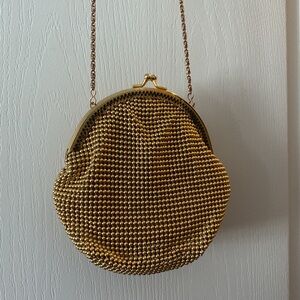 Chic Gold Beaded Clutch